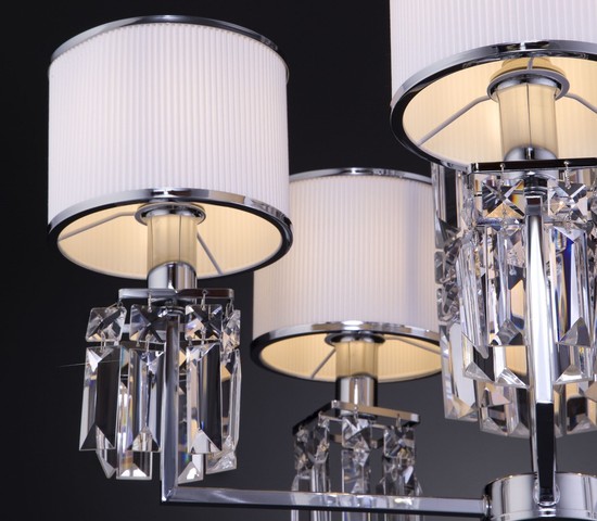 Люстра 10099/5 хром/прозрачный хрусталь Strotskis (новый абажур)