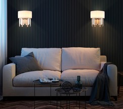 Настенный светильник 10122/2 хром/прозрачный хрусталь Strotskis (10106/2)