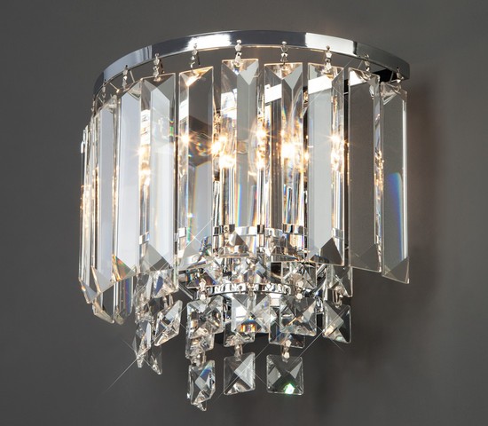 Настенный светильник 10121/2 хром/прозрачный хрусталь Strotskis (10105/2)