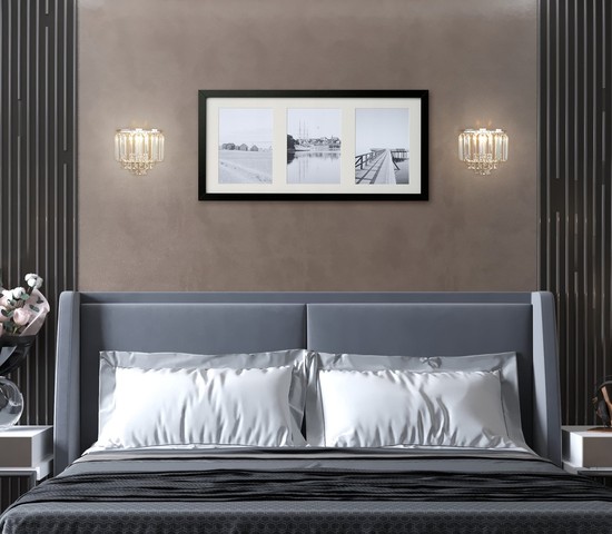 Настенный светильник 10121/2 хром/прозрачный хрусталь Strotskis (10105/2)