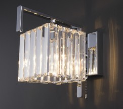 Настенный светильник 10126/1 хром/прозрачный хрусталь Strotskis (10117/1)
