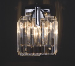 Настенный светильник 10126/1 хром/прозрачный хрусталь Strotskis (10117/1)