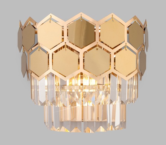 Настенный светильник 10124/2 золото/прозрачный хрусталь Strotskis (10113/2)