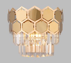 Настенный светильник 10124/2 золото/прозрачный хрусталь Strotskis (10113/2)