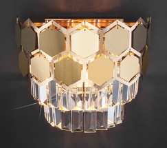 Настенный светильник 10124/2 золото/прозрачный хрусталь Strotskis (10113/2)