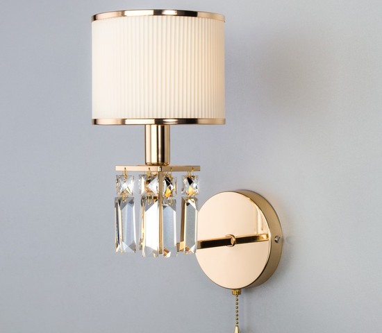 Настенный светильник 10129/1 золото/прозрачный хрусталь Strotskis (10099/1)