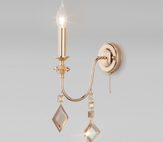 Настенный светильник 10120/1 золото/тонированный хрусталь Strotskis (10110/1)