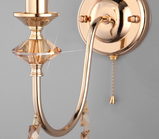 Настенный светильник 10120/1 золото/тонированный хрусталь Strotskis (10110/1)