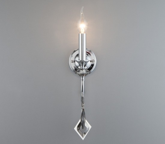 Настенный светильник 10120/1 хром/дымчатый хрусталь Strotskis (10110/1)