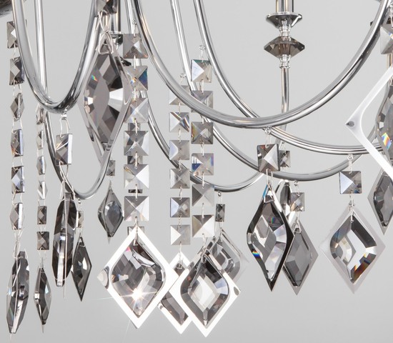 Люстра 10120/12 хром/дымчатый хрусталь Strotskis Smart (10110/12)