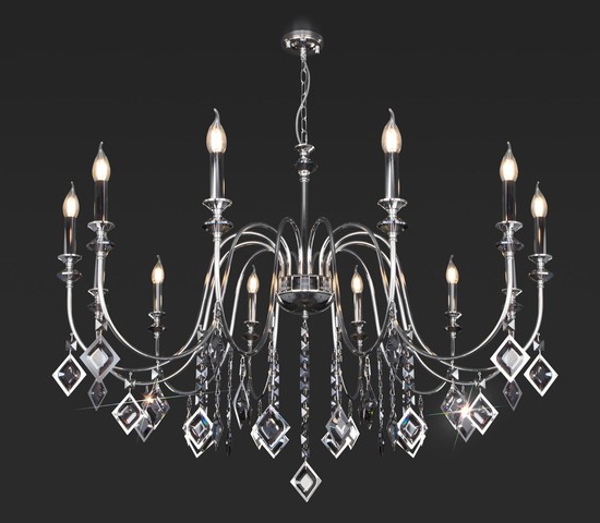 Люстра 10120/12 хром/дымчатый хрусталь Strotskis Smart (10110/12)