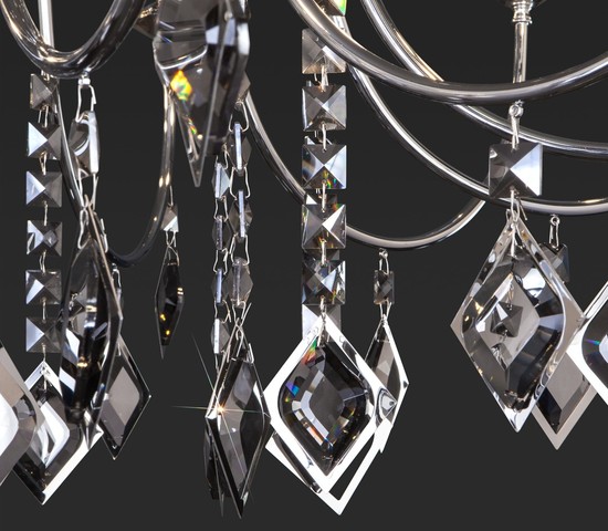 Люстра 10120/12 хром/дымчатый хрусталь Strotskis Smart (10110/12)