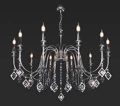 Люстра 10120/12 хром/дымчатый хрусталь Strotskis Smart (10110/12)