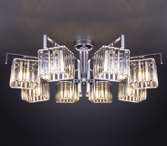 Люстра 10126/8 хром/прозрачный хрусталь Strotskis Smart (10117/8)