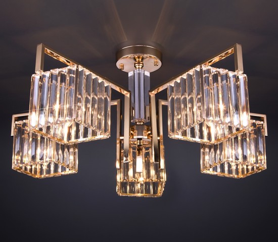 Люстра 10126/5 золото/прозрачный хрусталь Strotskis Smart (10117/5)