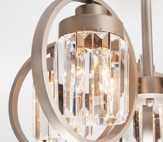 Люстра 10128/5 сатин-никель/прозрачный хрусталь Strotskis Smart (10095/5)