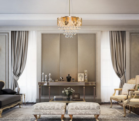 Люстра 10123/6 золото/прозрачный хрусталь Strotskis Smart (10114/6)