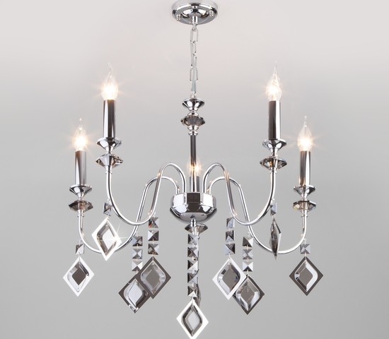 Люстра 10120/5 хром/дымчатый хрусталь Strotskis Smart (10110/5)