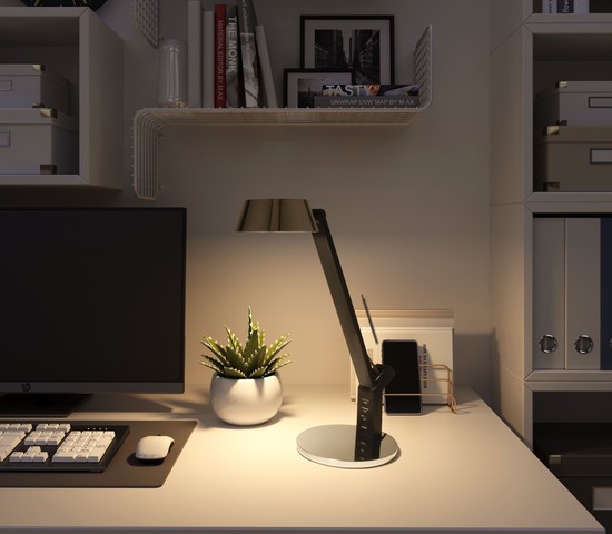 Настольная лампа 80426/1 черный/серебро