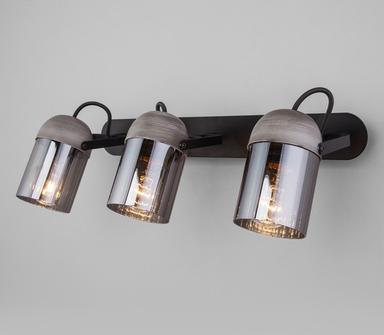 Настенный светильник 20122/3 черный/тертый серый