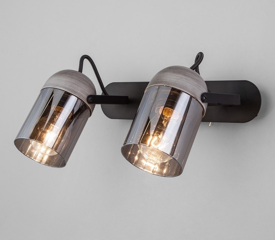 Настенный светильник 20122/2 черный/тертый серый