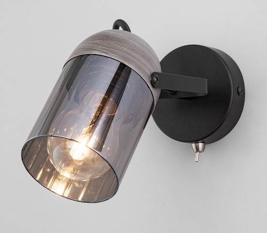 Настенный светильник 20122/1 черный/тертый серый