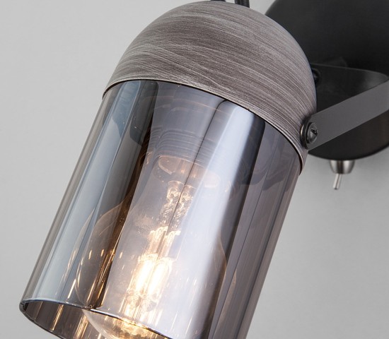 Настенный светильник 20122/1 черный/тертый серый