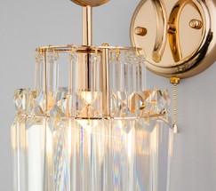 Настенный светильник 10119/1 золото/прозрачный хрусталь Strotskis