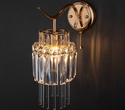 Настенный светильник 10119/1 золото/прозрачный хрусталь Strotskis