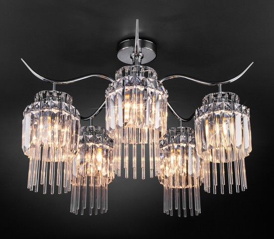 Люстра 10119/5 хром/прозрачный хрусталь Strotskis