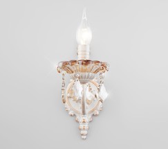 Настенный светильник 10118/1 белый с золотом/тонированный хрусталь Strotskis