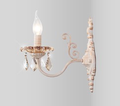 Настенный светильник 10118/1 белый с золотом/тонированный хрусталь Strotskis