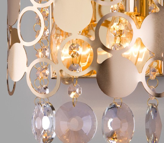 Настенный светильник 10114/2 золото/прозрачный хрусталь Strotskis