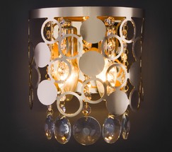 Настенный светильник 10114/2 золото/прозрачный хрусталь Strotskis