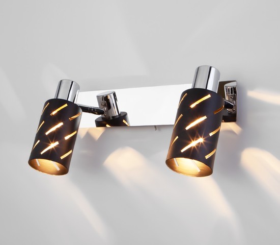 Настенный светильник 20090/2 черный/хром