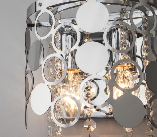 Настенный светильник 10114/2 хром/прозрачный хрусталь Strotskis