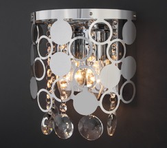 Настенный светильник 10114/2 хром/прозрачный хрусталь Strotskis