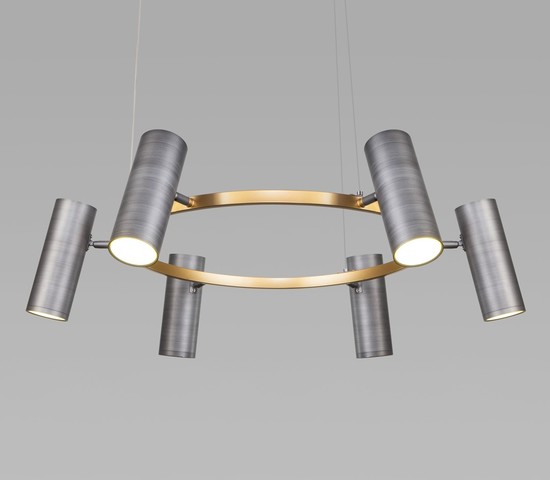 Люстра 90103/6 матовый серый/золото
