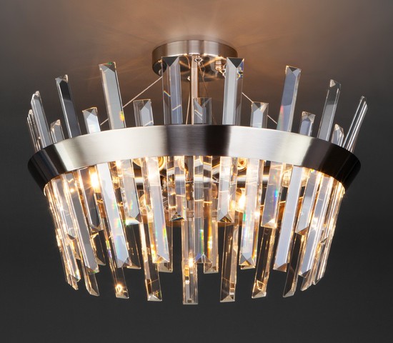 Люстра 10111/5 сатин-никель/прозрачный хрусталь Strotskis