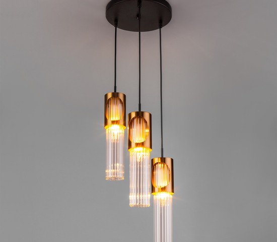 Люстра 50087/3 черный/бронза