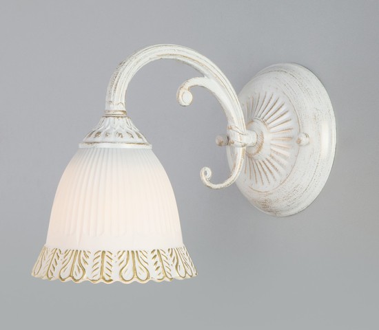 Настенный светильник 60107/1 белый с золотом