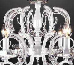 Люстра 10107/8 глянцевый белый/прозрачный хрусталь Strotskis