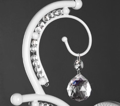 Настенный светильник 10107/1 глянцевый белый/прозрачный хрусталь Strotskis