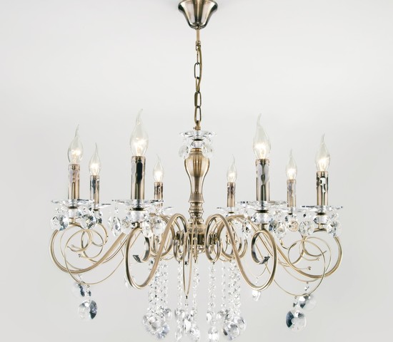 Люстра 10104/8 античная бронза/прозрачный хрусталь Strotskis