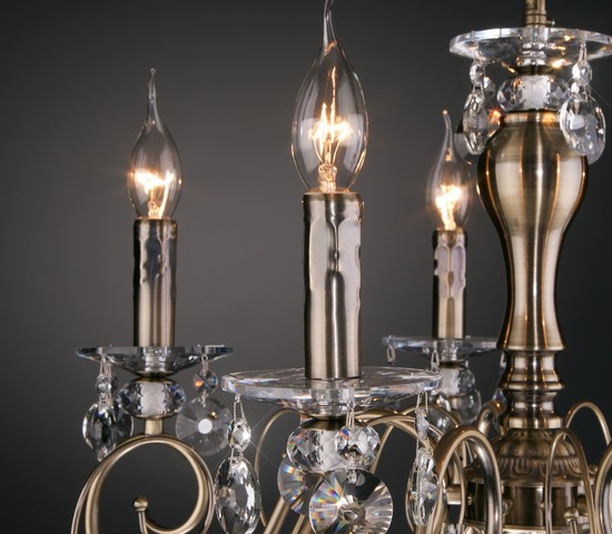 Люстра 10104/8 античная бронза/прозрачный хрусталь Strotskis