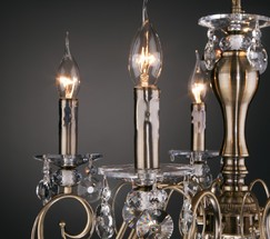 Люстра 10104/8 античная бронза/прозрачный хрусталь Strotskis