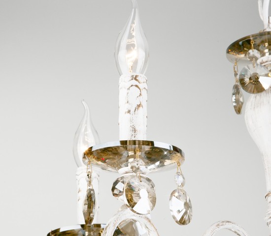 Люстра 10104/5 белый с золотом/тонированный хрусталь Strotskis