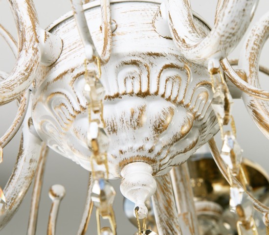 Люстра 10104/5 белый с золотом/тонированный хрусталь Strotskis