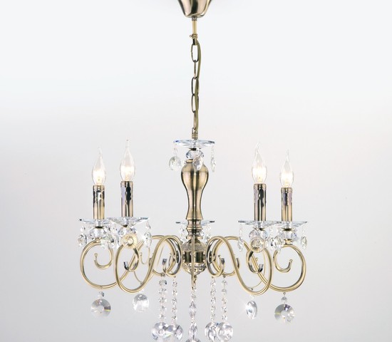 Люстра 10104/5 античная бронза/прозрачный хрусталь Strotskis