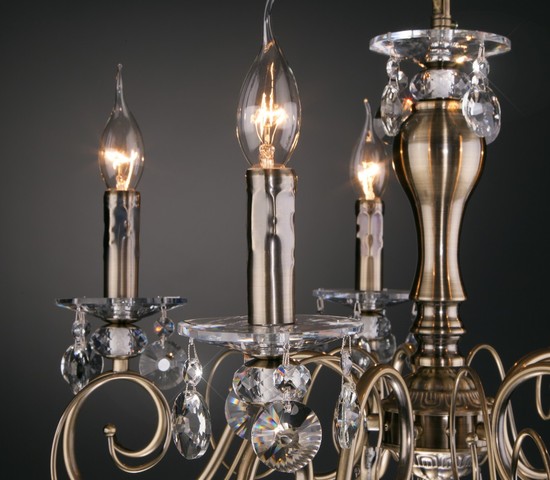 Люстра 10104/5 античная бронза/прозрачный хрусталь Strotskis